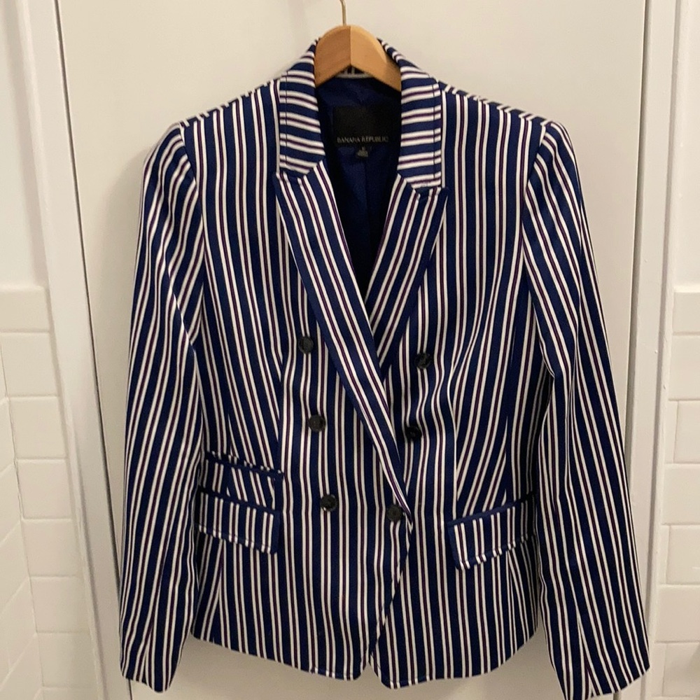 Double breasted striped blazer